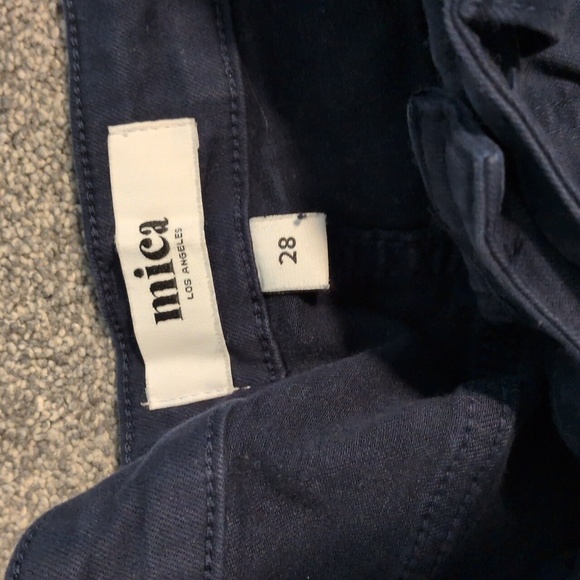 Mica Navy Blue Button Fley Wide Leg Crop Pants Size 28 - Picture 3 of 8